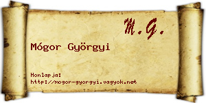Mógor Györgyi névjegykártya